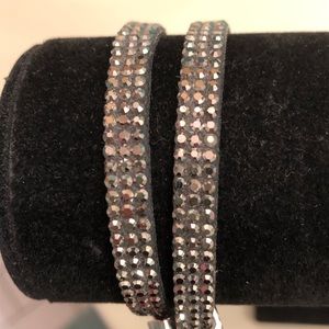 Grey Crystal Wrap Bracelet